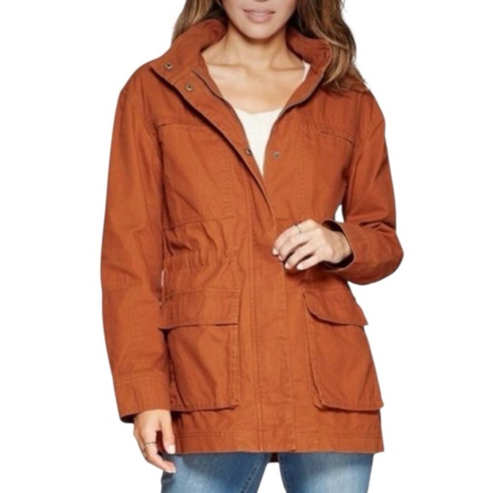 Universal Thread Orange Hooded Utility Jacket Size XL